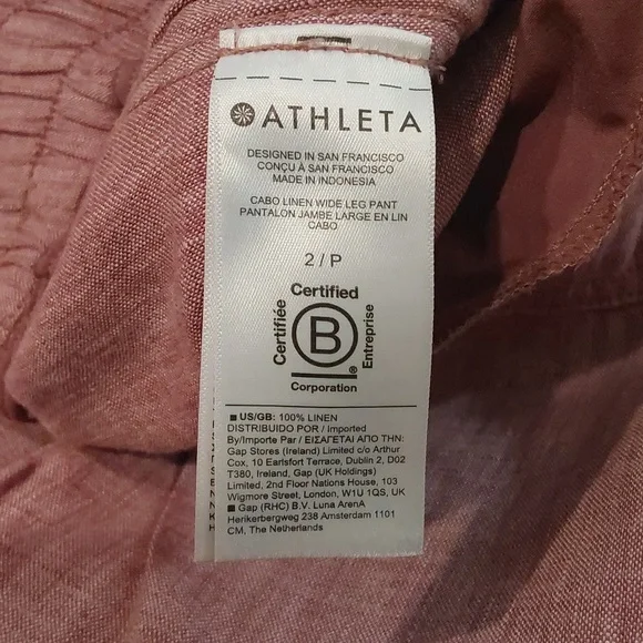 Athleta Cabo Linen Wide Leg Pants Womens Size 2P - Picture 8 of 9